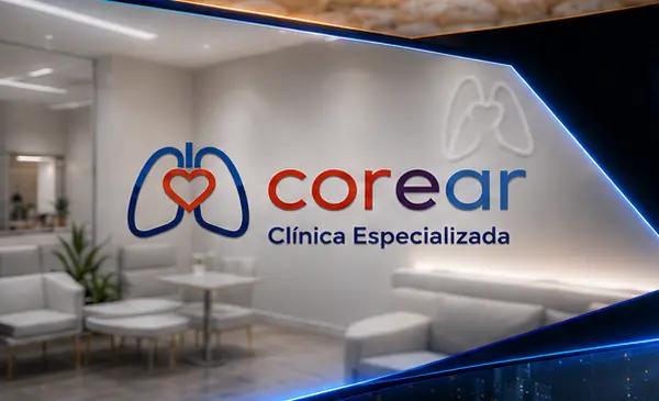 Marca e ambiente institucional de Corear Clínica Especializada